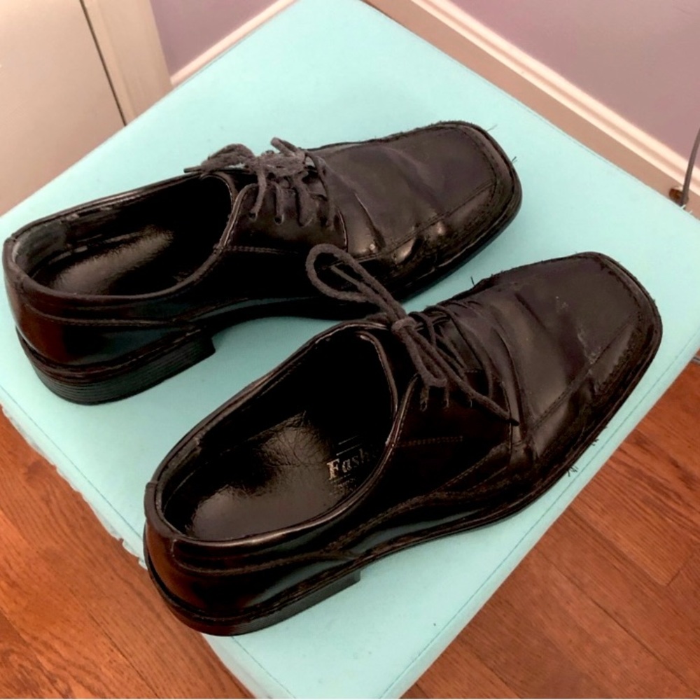 Black Faux Leather Men’s Oxford Dress Shoes 9.5